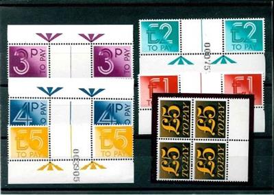 ** - Großbritannien Porto Nr. 86 (5 Pfund) im Rand-Viererblock, - Stamps