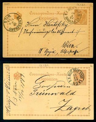 Poststück - Partie Bosnien 1882/1899 - Partie Korrespondenzkarten mit ausges. Abstempelungen, - Známky
