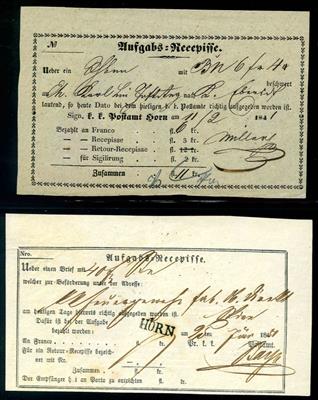 Ö Vorphilatelie Poststück - 1824/1878 Horn: 4 Recepisse - Známky