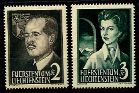 ** - Liechtenstein 1955 Fürstenpaar - Francobolli