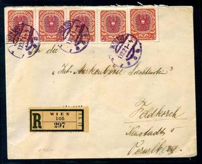 Poststück - Österr. 1921 - 4 Kronen - Briefmarken
