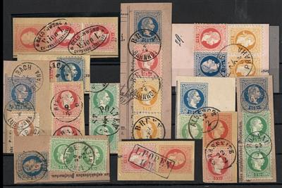 Briefstück - Kl. Partie Abstempelungen auf Ausg. 1867, - Briefmarken