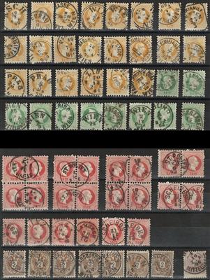 Ö Sammlungen gestempelt/Briefstück - 1850/90 Partie Abstempelungen, - Briefmarken