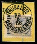Österreich. Post in der LevanteBriefstück - "JERUSALEM/23.8.88/ GERUSALEMME"Einkreisstempel auf 1 Piaster ultramarin, - Briefmarken