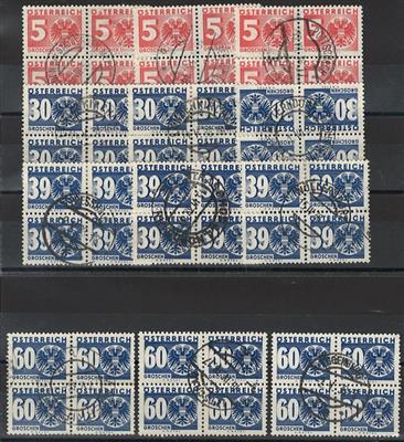gestempelt - Österreich/D.Reich 1938 - 12 attraktive Viererblöcke der Österr. Porto Nr. 162, - Francobolli