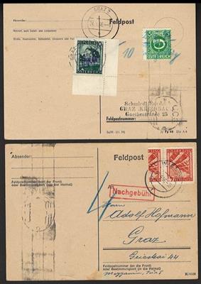 Poststück - Graz 1946 - 3 Poststücke mit Portoprovisorien ex Sammlung Schmiedl, - Briefmarken