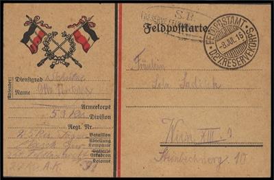 Poststück - Partie D. Feldpost WK I mit unterchiedl. Formationen, - Briefmarken