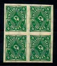 ** - D.Reich Nr. 226aU im Viererblock - Briefmarken