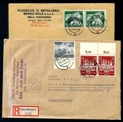 Kl. Partie Poststücke D.Reich, - Briefmarken