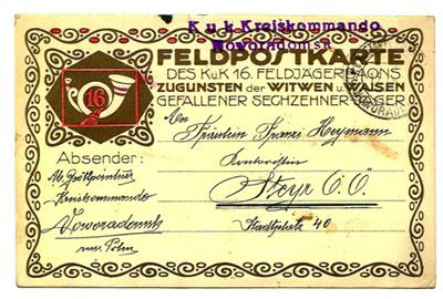 Österr. Feldpost - "K. u. K. ETAPPENPOSTAMT/13. IX.17/c - Briefmarken und Ansichtskarten