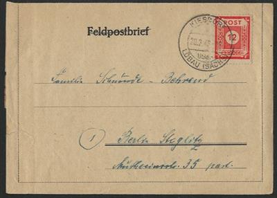 Poststück - Frühes Nachkriegsdeutschland - Briefmarken und Ansichtskarten