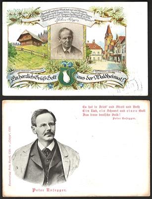 Poststück - Partie AK Steiermark Bezug Peter Rossegger, - Briefmarken und Ansichtskarten