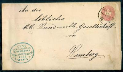 Poststück - Österr. Nr. 62 auf Faltbriefhülle - Briefmarken und Ansichtskarten