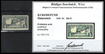 ** - Österr. Nr. 253D - laut Kurzbefund Soecknick "echt, - Briefmarken und Ansichtskarten