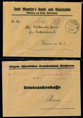 Österr. 1945 - Partie Barfrankaturen aus NÖ aus 1945 - Stockerau (2), - Stamps and postcards