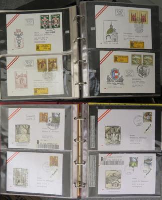 Poststück - Österr. - REichh. Partie FDCs der 1960er bis ca. 2001 mit viel Reko, - Známky a pohlednice