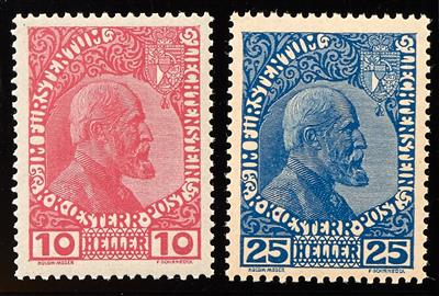 ** - Liechtenstein Nr. 2 y und 3 ya (gewöhnl. Papier), - Stamps
