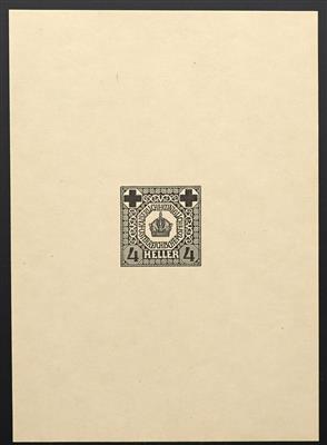 (*) - Österr. 1914 - Entwurf einer 4 Heller Rot - Kreuz - Marke (von Dr. R. Junk), - Briefmarken