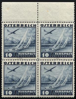 ** - Österr. Flug 1935 in Viererblöcken, - Briefmarken