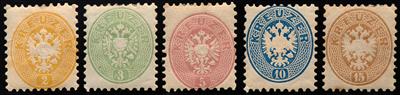 * - Österr. Nr. 30/34 (kompl. Serie 1863/1864), - Briefmarken