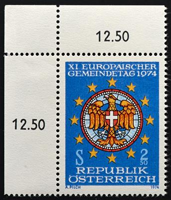 ** - Österreich Nr. VIII (1974 Gemeindetag nicht verausgabt) linkes oberes Eckrand stück, - Stamps