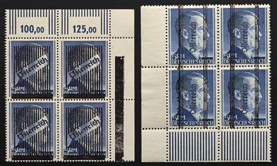 ** - Sehr gepflegte Sammlung Österr. 1945/2000 in Viererblöcken komplett (!), - Briefmarken