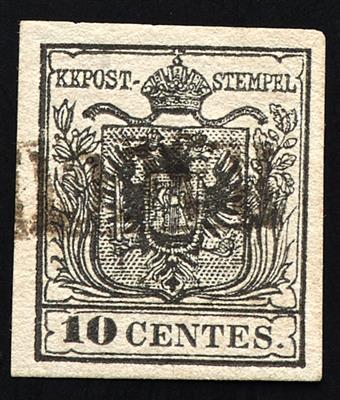 gestempelt - Lombardei-Venetien Nr. 2 H (3) und eine Nr. 2 M (diese signiert Seitz), - Briefmarken