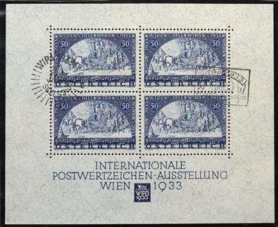 gestempelt - Österr. WIPAblock mit Sezessions + Künstlerhaus - Sonderstempel, - Známky