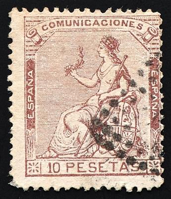 gestempelt - Spanien Nr. 134 (10 Pta) mit Rhomben-Punktstempel, - Briefmarken