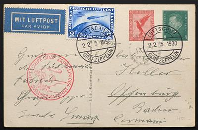 Poststück - D. reich Zepp. Flug Nr. 438/39 auf 2 ungewöhnlichen Belegen, - Briefmarken