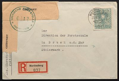 Poststück - NÖ/Wien 1945 - 5 interess.Poststück aus der Sowjetzone in die Steiermark aus der Zeit des Zonenwechsels, - Francobolli