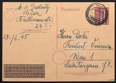 Poststück - Österr. 1945 - Grazer - Briefmarken