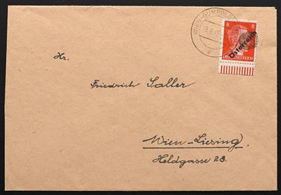 Poststück - Österr. 1945 - I. Wiener Aushilfsausgabe mit Klecksstempeln (Groß") Wien Gumpoldskirchen, - Francobolli