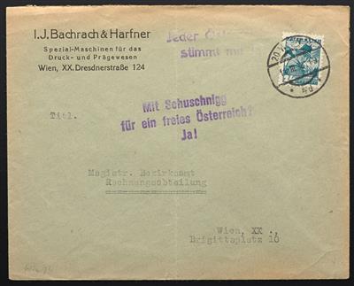 Poststück - Österreich/Ostmark 1938 - Partie interess. Belege, - Briefmarken