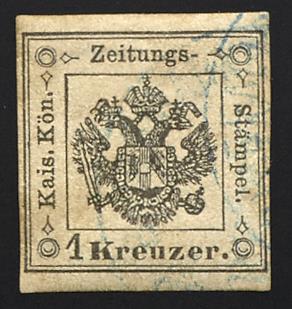 .Briefstück - Lombardei-Venetien Zeitungsstempelmarken Nr. 1 (1 Kreuzer schwarz, - Francobolli