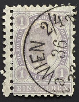 .Briefstück - Österr. Nr. 67 (1 Gulden grauviolett) LZ 10 1/2 mit Doppelzähnung links, - Známky