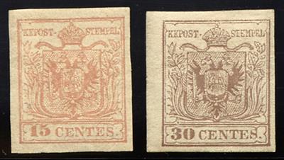 (*) - Lombardei-Venetien Nr. 3 M und 4 M, - Briefmarken
