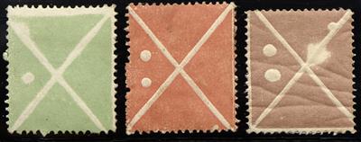 */(*) - Österr. Ausgabe 1858 - Große Andreaskreuze in grün (nachgummiert), - Stamps