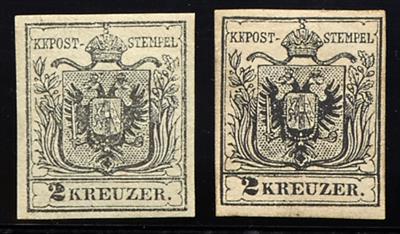 (*) - Österreich Nr. 2 H Ib und 2 M IIIb, - Briefmarken