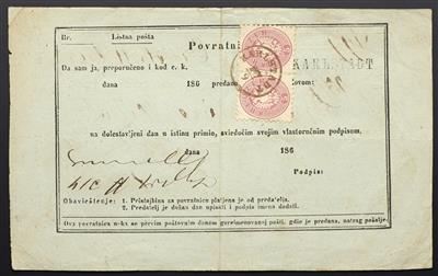 Poststück - Österr. 1866 RetourRecepisse in kroatischer Sprache - Briefmarken
