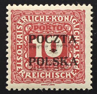 ** - Polen Porto Nr. 2 (10 Heller), - Briefmarken