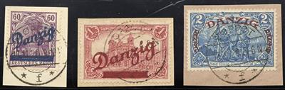 Briefstück - Danzig nur 47/49 (sogen. "Großer Innendienst" auf 3 Briefstück, - Francobolli