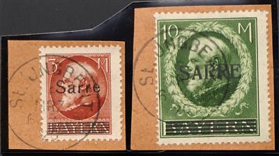 Briefstück - Saargebiet 29 (Befund Braun) sowie Nr. 31 (Bogenfeld 1, - Francobolli