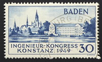 gestempelt - Franz. Zone Nr. 46II (Ingenieur - Kongreß), - Briefmarken