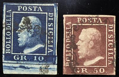 gestempelt/*/(*) - Kl. Sammlung Sizilien, - Briefmarken