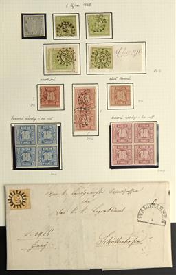 gestempelt/Poststück/Briefstück/*/(*) - Sammlung Bayern 1849/1867 mit Schwerpunktt Entwertungen, - Briefmarken