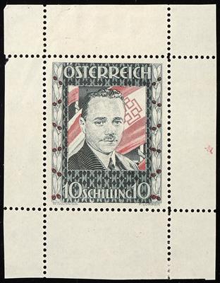 (*) - Österreich Nr. 588 P (10 S Dollfuß) Farbprobe in Grünlichschwarz/Rot, - Briefmarken