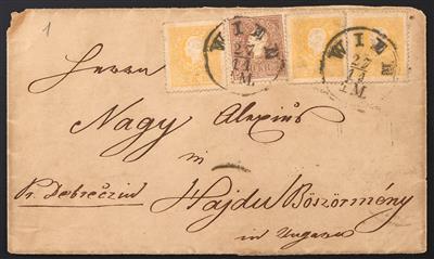 (Poststück) - Österreich Nr. 10 II (3) + 14 II, - Stamps