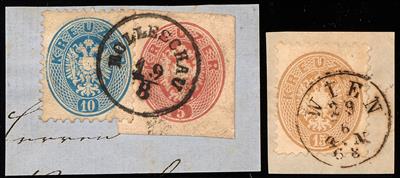 Briefstück - Österreich Ausgabe 1863/1864 Ganzsachenausschnitt - Francobolli