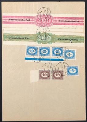 Poststück - Österr. 1948/1949 - Verrechnungsm. Nr. 2 A im Paar loses Stück mit Stpl. BREGENZ, - Briefmarken